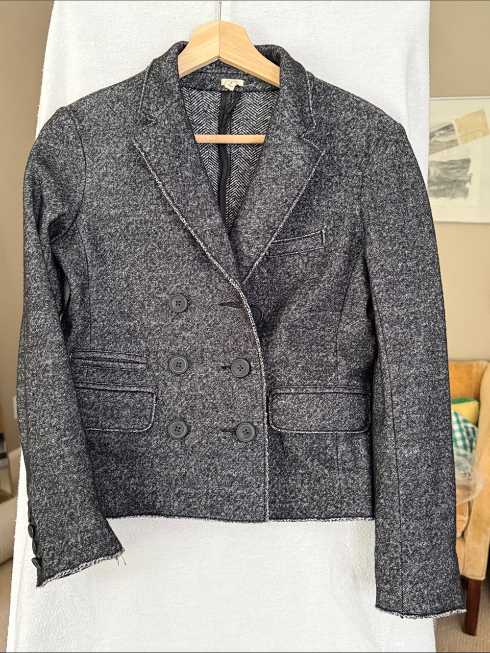 J. Crew Women's Charcoal Gray Double-Breasted Blazer